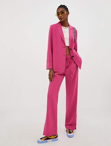 Pantalon léger en mélange de laine - fuchsia - MAX&Co.