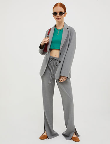 Blazer en mélange de laine légère - gris clair - MAX&Co.